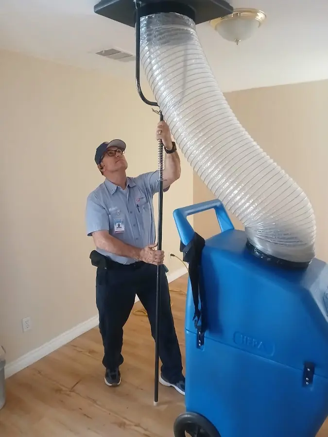 Mini Split Installation technician using HEPA equipment in Menifee
